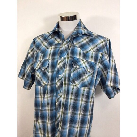 Wrangler Vintage Western Shirt Snap Front Mens Large - Picture 2 of 6